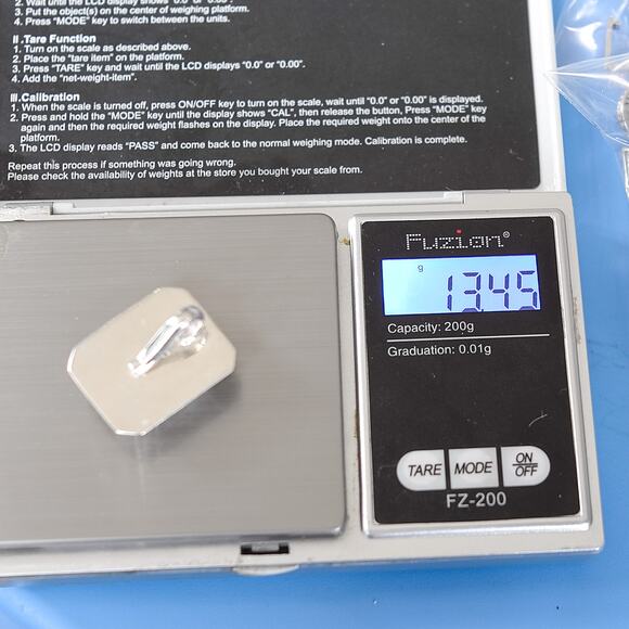 Vintage Sterling Silver Blue Crystal Pendant Angel Mark 13.45g Bezel Set - Picture 5 of 7